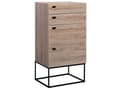 Pikkukuva 1 / 11: Lipasto vaalea puu 51 x 106 x 38 cm lastulevy MDF-levy metalli 4 laatikkoa