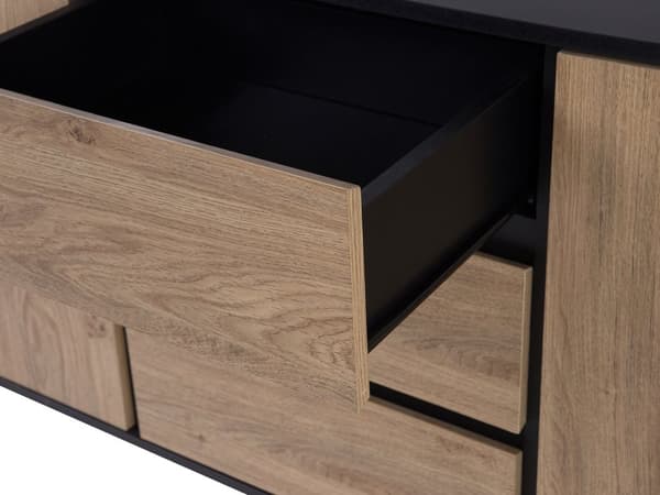 TV-Stander Hvidt Lyst Træ 140 cm 2 hylder 2 Skuffer Plads til Ledninger Moderne Stil