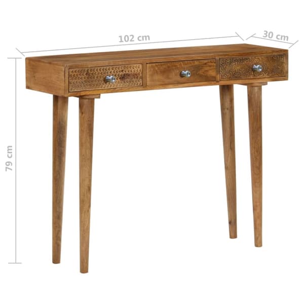 vidaXL Konsolipöytä mangopuu 102x30x79 cm
