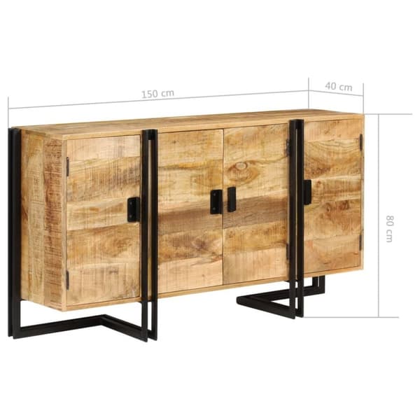 vidaXL Skänk massivt mangoträ 150x40x80 cm