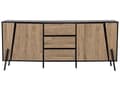 Miniatyrbild 5 av 11: Sidobord Ljus trä 2 Byråar 3 Lådor Metallben Minimalistisk
