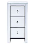 Miniatyrbild 4 av 9: Byrålådor Silver Speglat Glas 3 Lådor Nattduksbord 60 x 30 x 30 cm Modern Glam Design