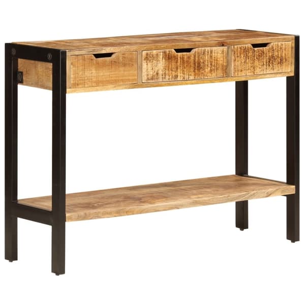 vidaXL Skjenk med 3 skuffer 110x35x75 cm heltre mango