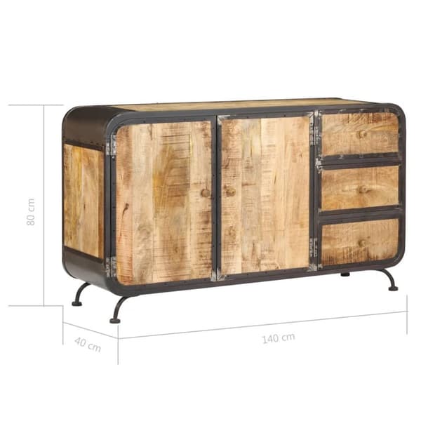 vidaXL skænk 140 x 40 x 80 cm massivt mangotræ