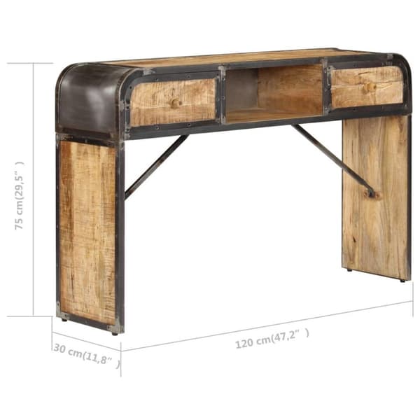 vidaXL Sidebord 120x30x75 cm heltre mango