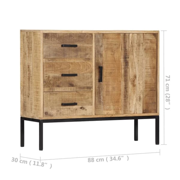 vidaXL skænk massivt mangotræ 88 x 30 x 71 cm
