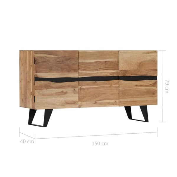 vidaXL Skänk 150x40x79 cm massivt akaciaträ
