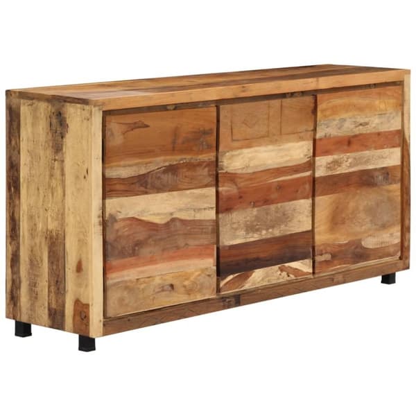 vidaXL sideskab 160x38x79 cm massivt genbrugstræ