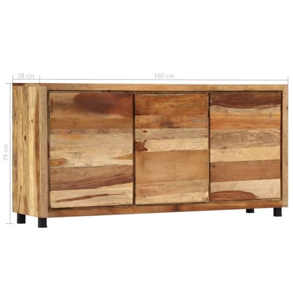 vidaXL sideskab 160x38x79 cm massivt genbrugstræ
