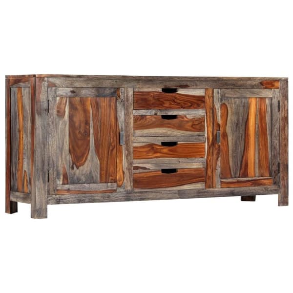 vidaXL skænk 160 x 40 x 75 cm massivt sheeshamtræ grå