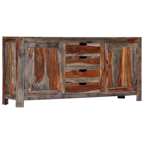 vidaXL skænk 160 x 40 x 75 cm massivt sheeshamtræ grå