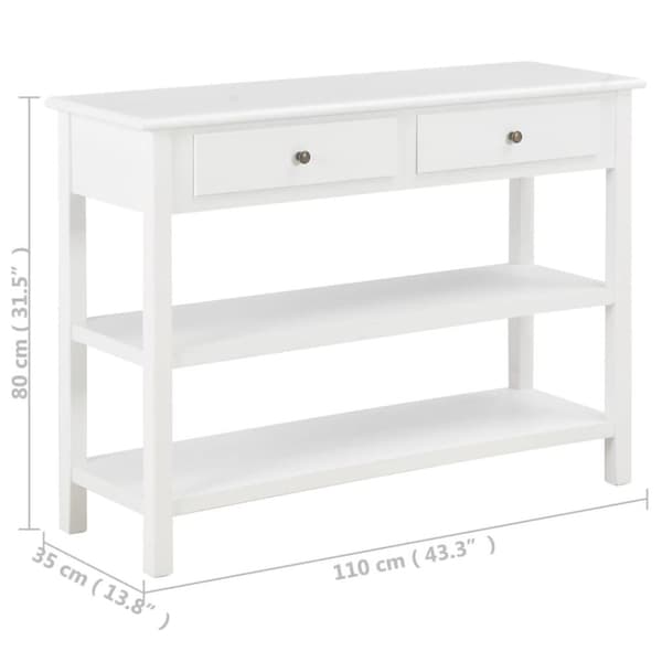 vidaXL Skänk vit 110x35x80 cm MDF