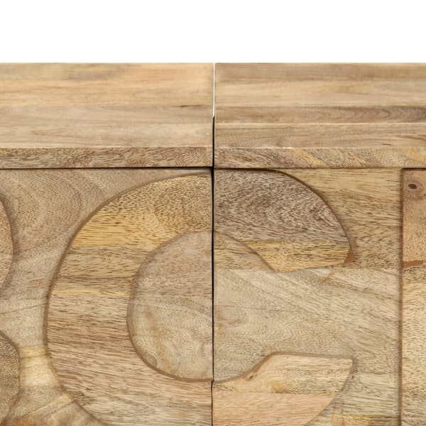 vidaXL alfabetskab med 6 skuffer 120x35x79 cm massivt mangotræ