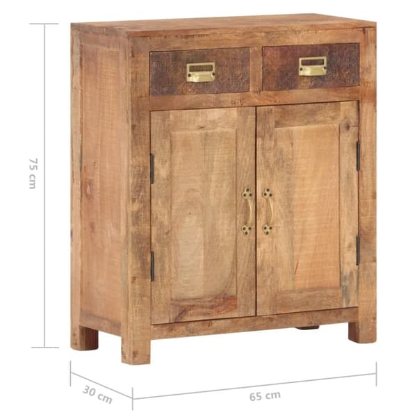 vidaXL skænk 65x30x75 cm massivt ru mangotræ