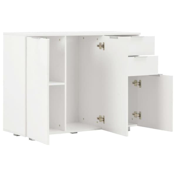 vidaXL skænk 107x35x80,5 cm hvid højglans