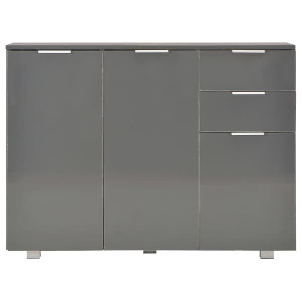 vidaXL Skänk grå högglans 107x35x80,5 cm