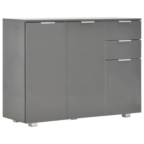 vidaXL Skänk grå högglans 107x35x80,5 cm