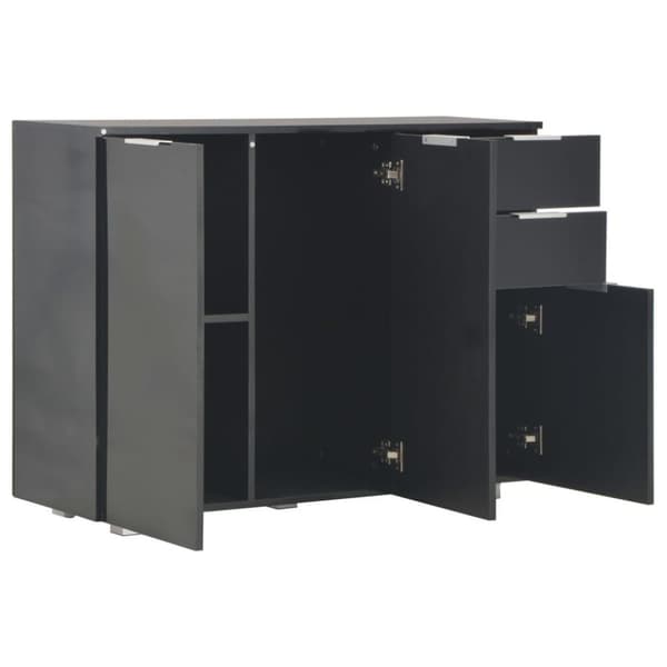 vidaXL Skjenk høyglans svart 107x35x80,5 cm