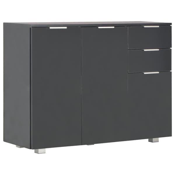 vidaXL Skjenk høyglans svart 107x35x80,5 cm