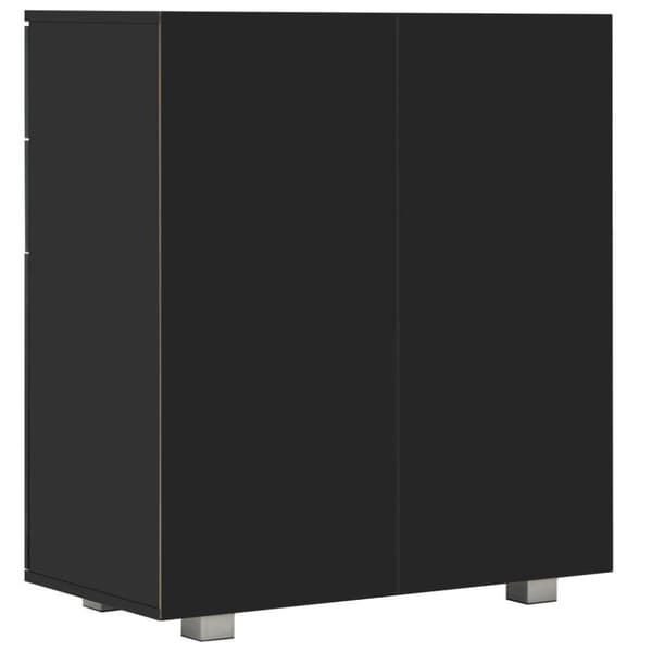 vidaXL skænk 71x35x80 cm spånplade sort højglans