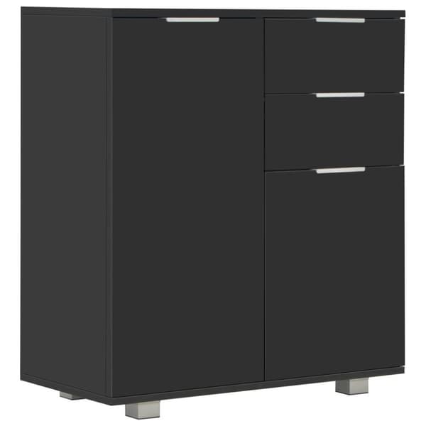 vidaXL skænk 71x35x80 cm spånplade sort højglans