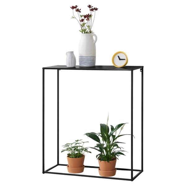 [en.casa]® Sidebord - aflastningsbord - 92x80x32cm - metal - ridsefast - sort