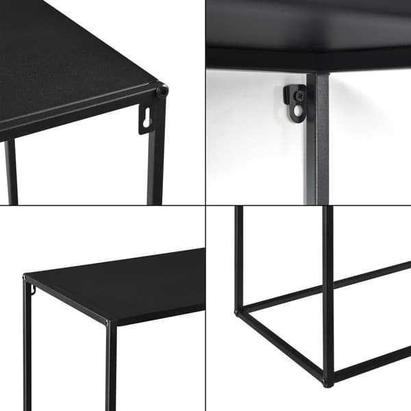 [en.casa]® Sidobord-avlastningsbord-74x115x32cm-metall-reptålig-svart