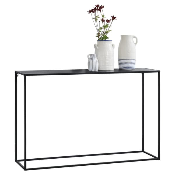 [en.casa]® Sidobord-avlastningsbord-74x115x32cm-metall-reptålig-svart