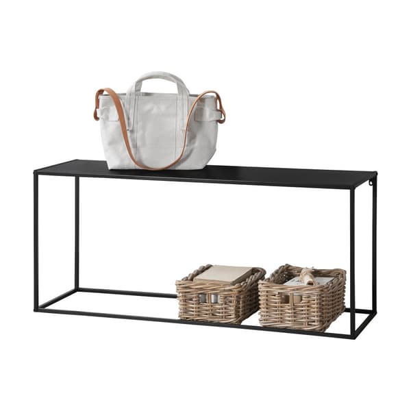 [en.casa]® Sidobord-avlastningsbord-50x115x32cm-metall-reptålig-svart