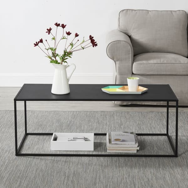 [en.casa]® Sidobord-avlastningsbord-40x110x50cm-metall-reptålig-svart