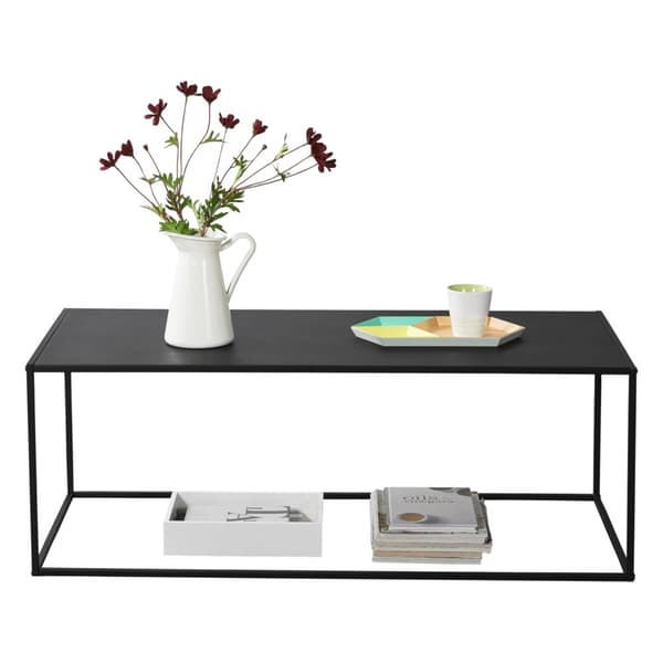 [en.casa]® Sidebord - aflastningsbord - 40x110x50cm - metal - ridsefast - sort