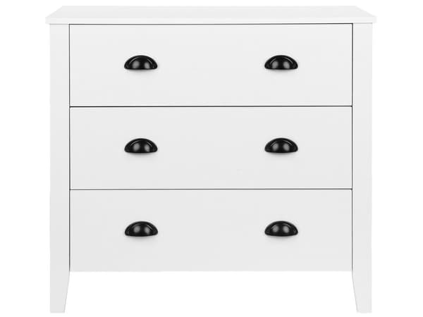 3-lådor Sidobord Vit Byrålådor Sovrum Vardagsrum Modern Retro