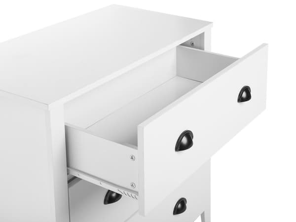 3-lådor Sidobord Vit Byrålådor Sovrum Vardagsrum Modern Retro