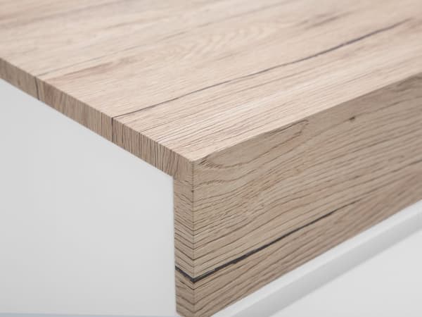 Senkki valkoinen vaalea puu MDF-levy 110 x 40 x 75 cm kaapilla hyllyillä laatikoilla skandinaavinen tyyli