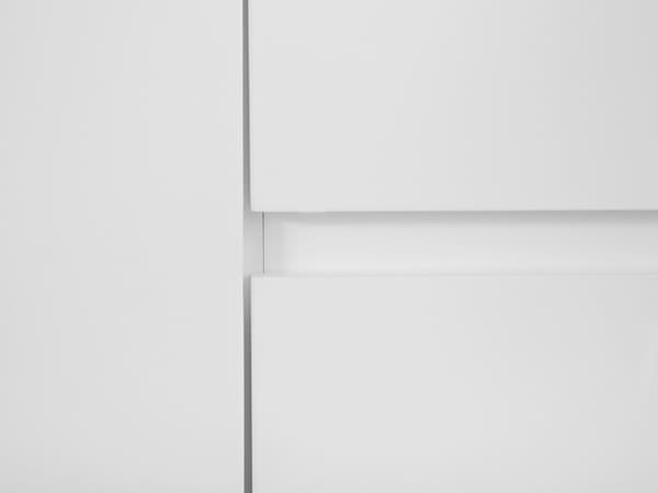 Senkki valkoinen vaalea puu MDF-levy 110 x 40 x 75 cm kaapilla hyllyillä laatikoilla skandinaavinen tyyli