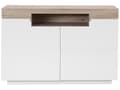 Miniatyrbild 4 av 10: Skänk Vit och Ljus Träfanér 75 x 110 x 40 cm med Byrå och 2 Lådor Minimalistisk Skandinavisk Design Vardagsrum Sovrum