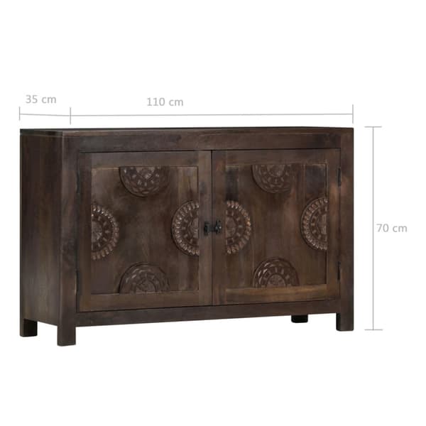 vidaXL Skjenk med utskåret design 110x35x70 cm heltre mango