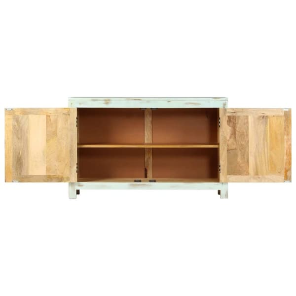 vidaXL skænk 110x35x70 cm massivt mangotræ lyseblå