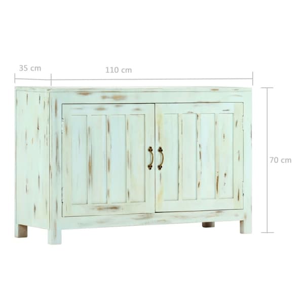 vidaXL skænk 110x35x70 cm massivt mangotræ lyseblå