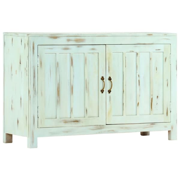 vidaXL skænk 110x35x70 cm massivt mangotræ lyseblå