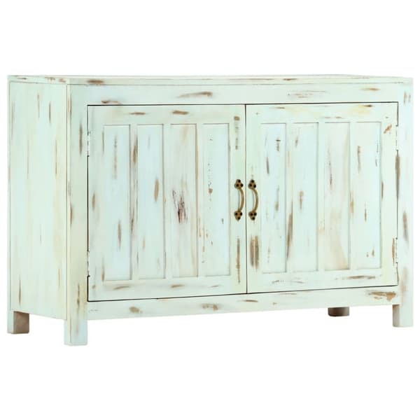vidaXL skænk 110x35x70 cm massivt mangotræ lyseblå