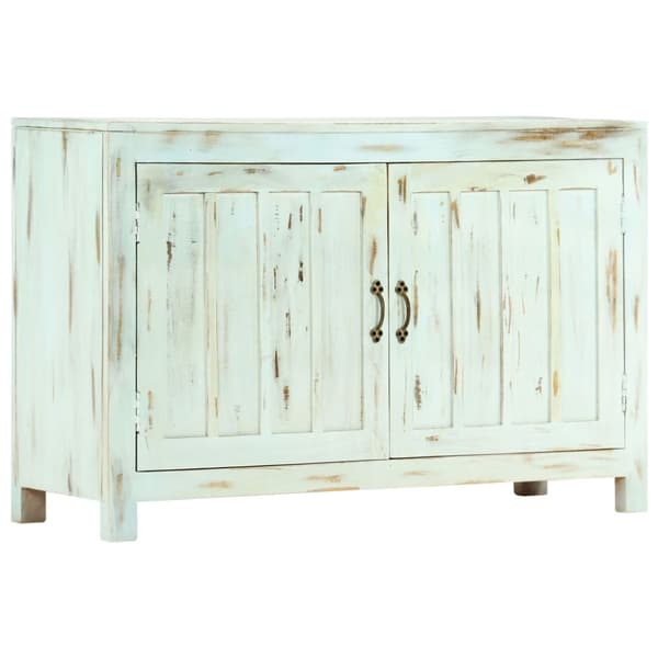 vidaXL skænk 110x35x70 cm massivt mangotræ lyseblå