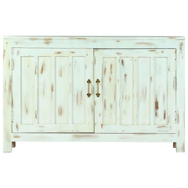 vidaXL skænk 110x35x70 cm massivt mangotræ lyseblå
