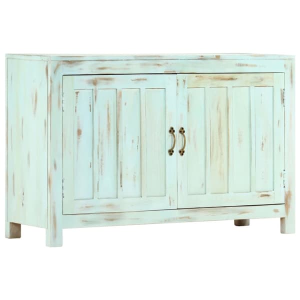 vidaXL skænk 110x35x70 cm massivt mangotræ lyseblå