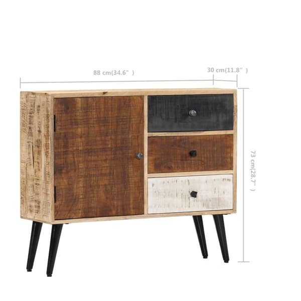 vidaXL skænk 88 x 30 x 73 cm massivt mangotræ