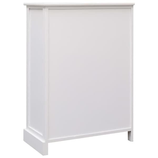 vidaXL Skänk med 10 lådor vit 113x30x79 cm trä