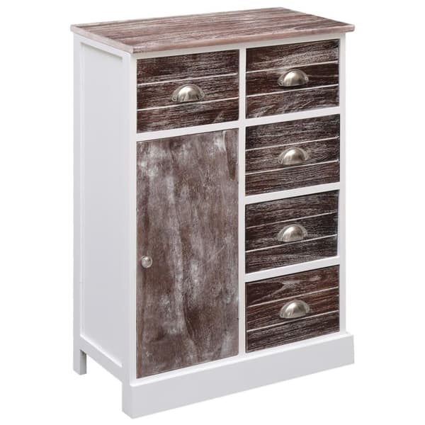 vidaXL skænk med 10 skuffer 113x30x79 cm træ brun