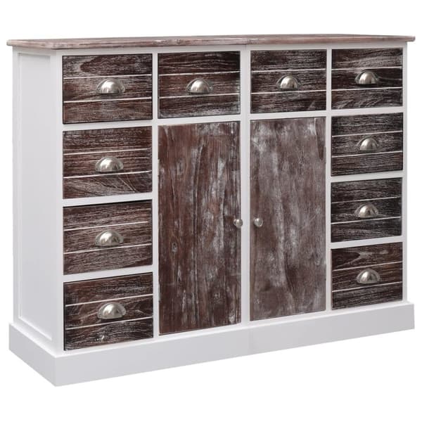 vidaXL skænk med 10 skuffer 113x30x79 cm træ brun