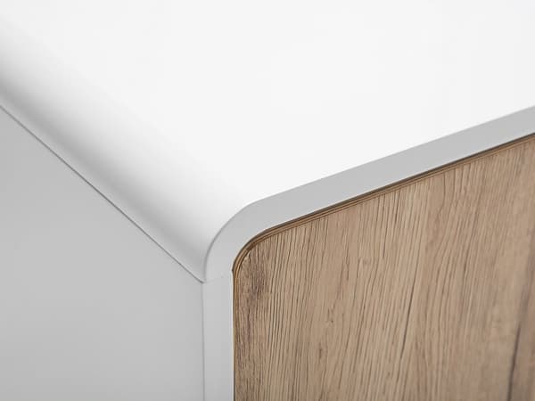 Skænk Lys Træfiner og Hvid 76 x 90 x 40 cm med Fyrretræsben 2 Låger