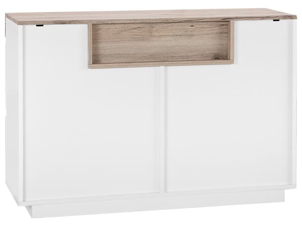 Skænk Hvid og Lys Træfiner 75 x 110 x 40 cm med Skab og 2 Skuffer